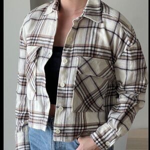Zara Plaid Cropped Shacket